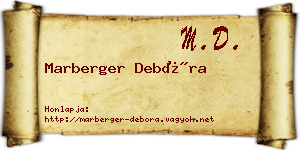 Marberger Debóra névjegykártya